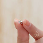 Tiny Hydrangea Flower Inspired 18G Screw Back Earrings with Sparkly CZ Crystals