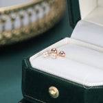 Tiny Hydrangea Flower Inspired 18G Screw Back Earrings with Sparkly CZ Crystals