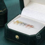Tiny Hydrangea Flower Inspired 18G Screw Back Earrings with Sparkly CZ Crystals