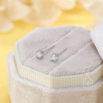 Sterling Silver Aurora AB CZ Stud Earrings, Extra Tiny 3mm Minimal Aurora Colour Changing CZ Earrings, Tiny Iridescent Crystal Stud