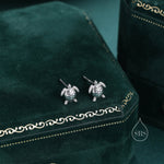 Sterling Silver Turtle Screw Back Earrings