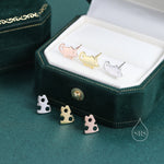 Mouse and Cheese Stud Earrings in Sterling Silver, Cute Fun Quirky Animal Jewellery, Animal Lover, Nature Inspired