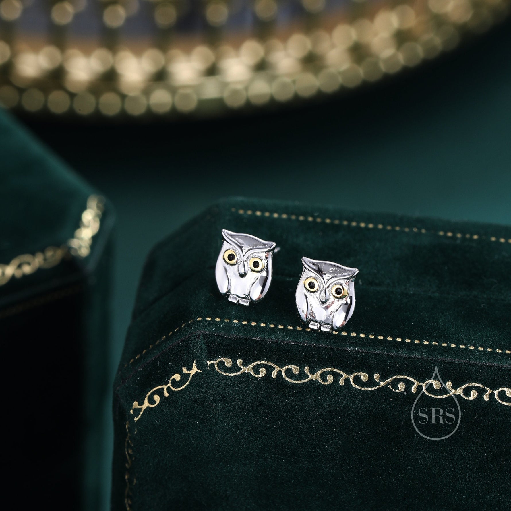 Cute Baby Owl Face Stud Earrings in Sterling Silver, Owl Bird Earrings, Nature Inspired Animal Earrings