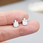 Cute Little Turtle Stud Earrings in Sterling Silver - Animal Stud Earrings - Nature Inspired - Cute, Fun, Whimsical