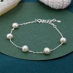 Freshwater Keshi Pearls Station Bracelet