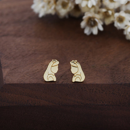 Alice Stud Earrings in Sterling Silver, Silver or Gold or Rose Gold, Alice Stud Earrings, Cute and Quirky Fairy Tale Jewellery