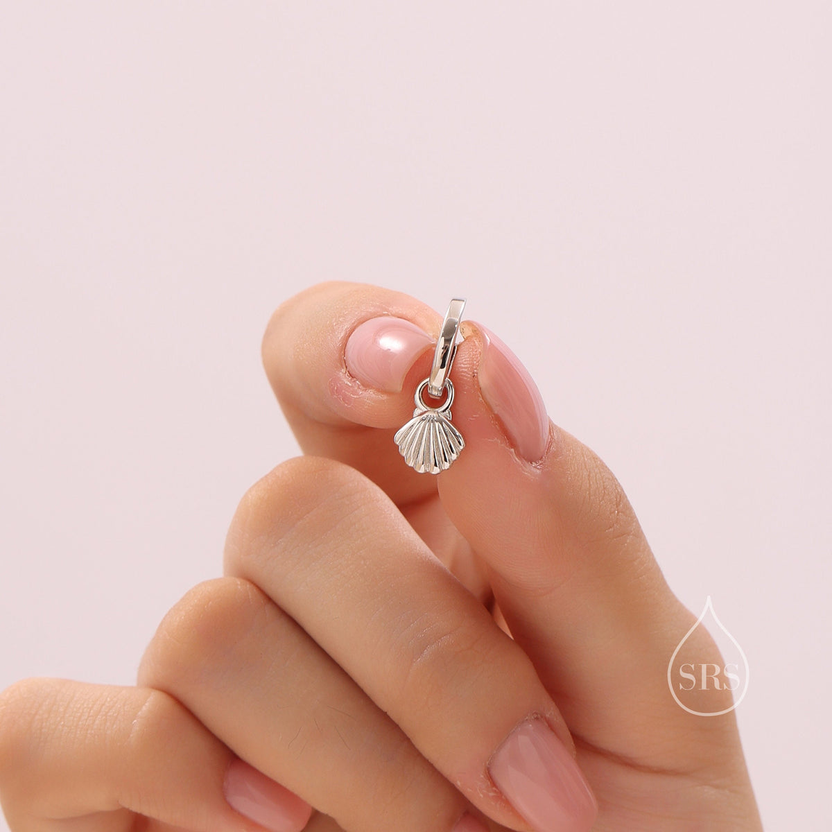 Sterling Silver Mismatched Shell and Starfish Huggie Hoops, Silver, Gold or Rose Gold, Detachable Cute Shell Hoop Earrings,