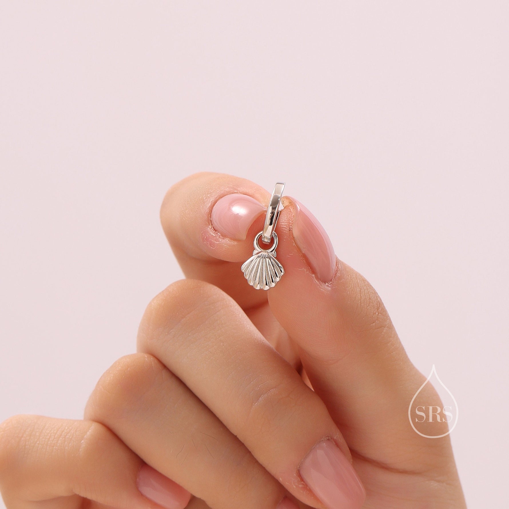 Sterling Silver Mismatched Shell and Starfish Huggie Hoops, Silver, Gold or Rose Gold, Detachable Cute Shell Hoop Earrings,