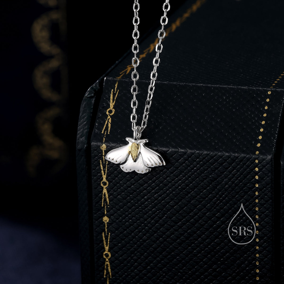 Tiny Moth Pendant Necklace in Sterling Silver, Cute Moth Necklace, Silver Butterfly Necklace, Animal Jewellery by Silver Rain Silver