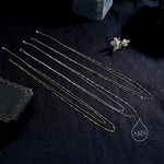 Double Layer Necklace in Sterling Silver with Sparkle Disk Chain, Silver or Gold or Rose Gold, Delicate Two Layer Chain Necklace