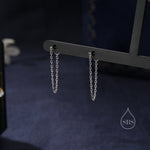 Minimalist Chain Ear Jacket in Sterling Silver, Silver or Gold or Rose Gold, Front and Back Earrings, Two Part Earrings, Chain Earrings