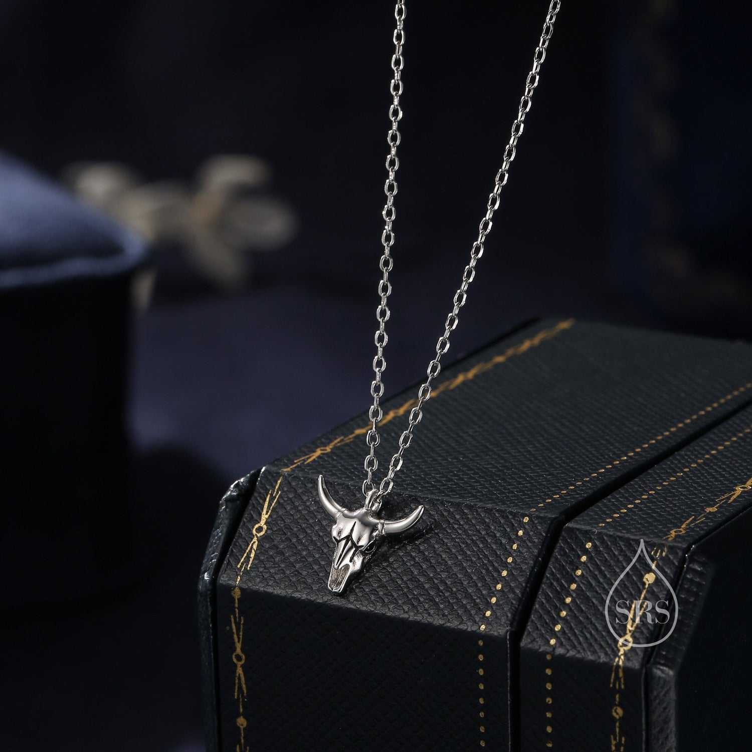Bull Skull Pendant Necklace