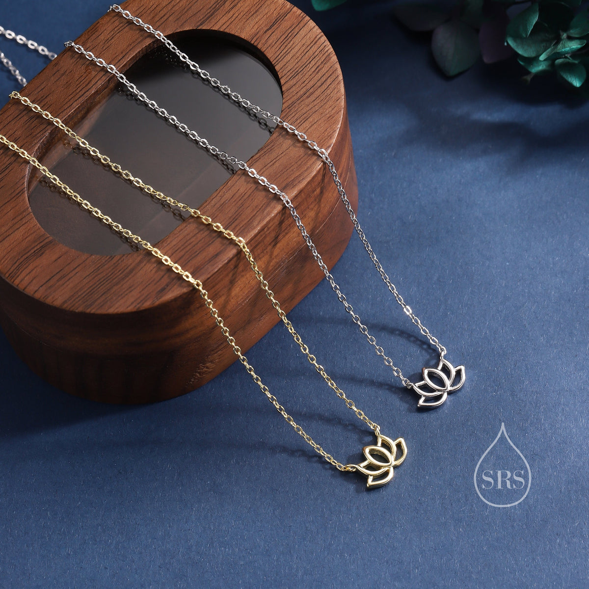 Lotus Flower Pendant Necklace in Sterling Silver, Silver or Gold, Lotus Necklace, Sterling Silver Lotus Flower Pendant, Water Lily Necklace