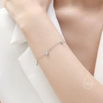 Delicate Aqua Green Opal Charm Bracelet in Sterling Silver, Silver or Gold, Silver Opal Bracelet
