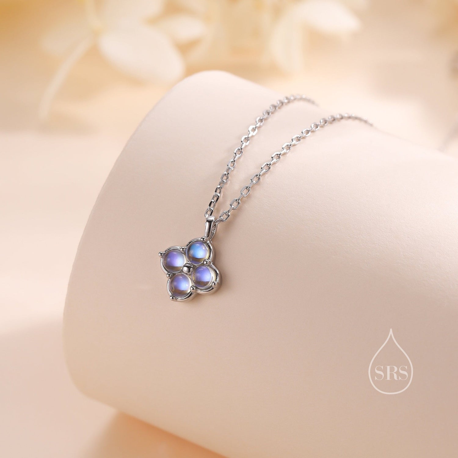 Moonstone Hydrangea Pendant Necklace