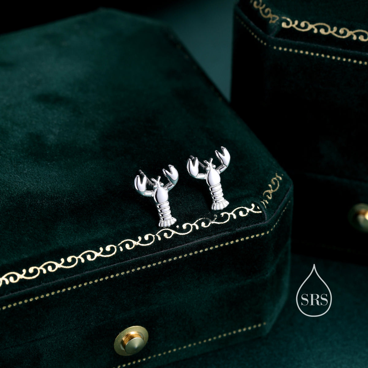 Sterling Silver Lobster Stud Earrings, Ocean Creature Earrings, Cute and Quirky