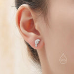 Manatee Stud Earrings in Sterling Silver, Nature Inspired Animal Earrings