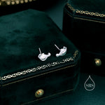 Manatee Stud Earrings in Sterling Silver, Nature Inspired Animal Earrings