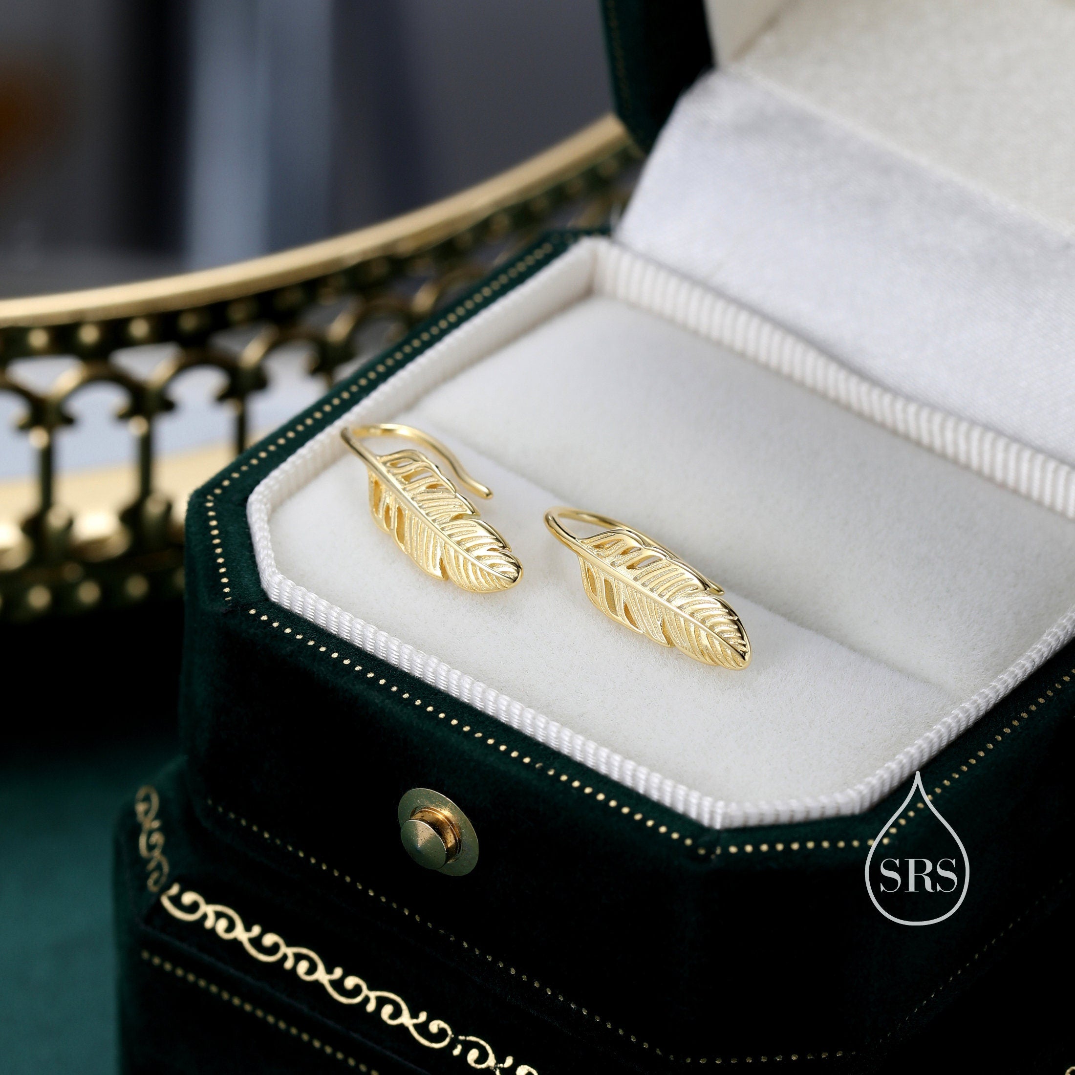 Feather crawler earrings shop