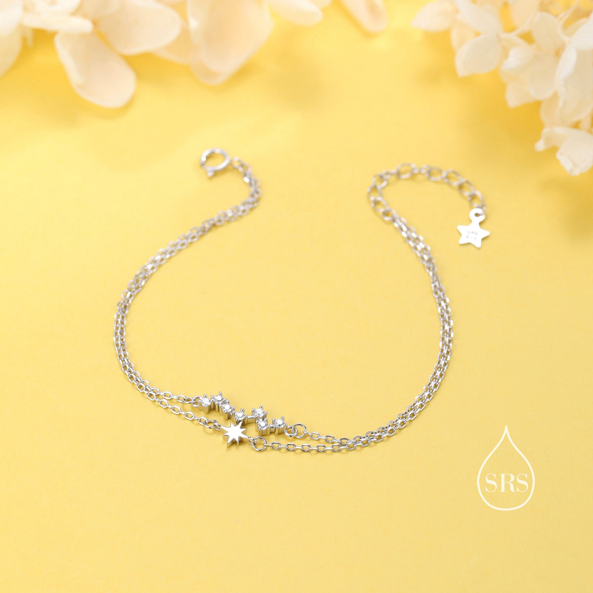 Double Layer Starburst & Constellation Charm Bracelet