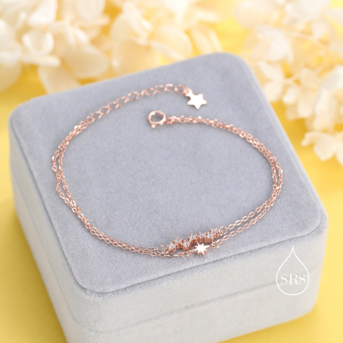 Double Layer Starburst & Constellation Charm Bracelet
