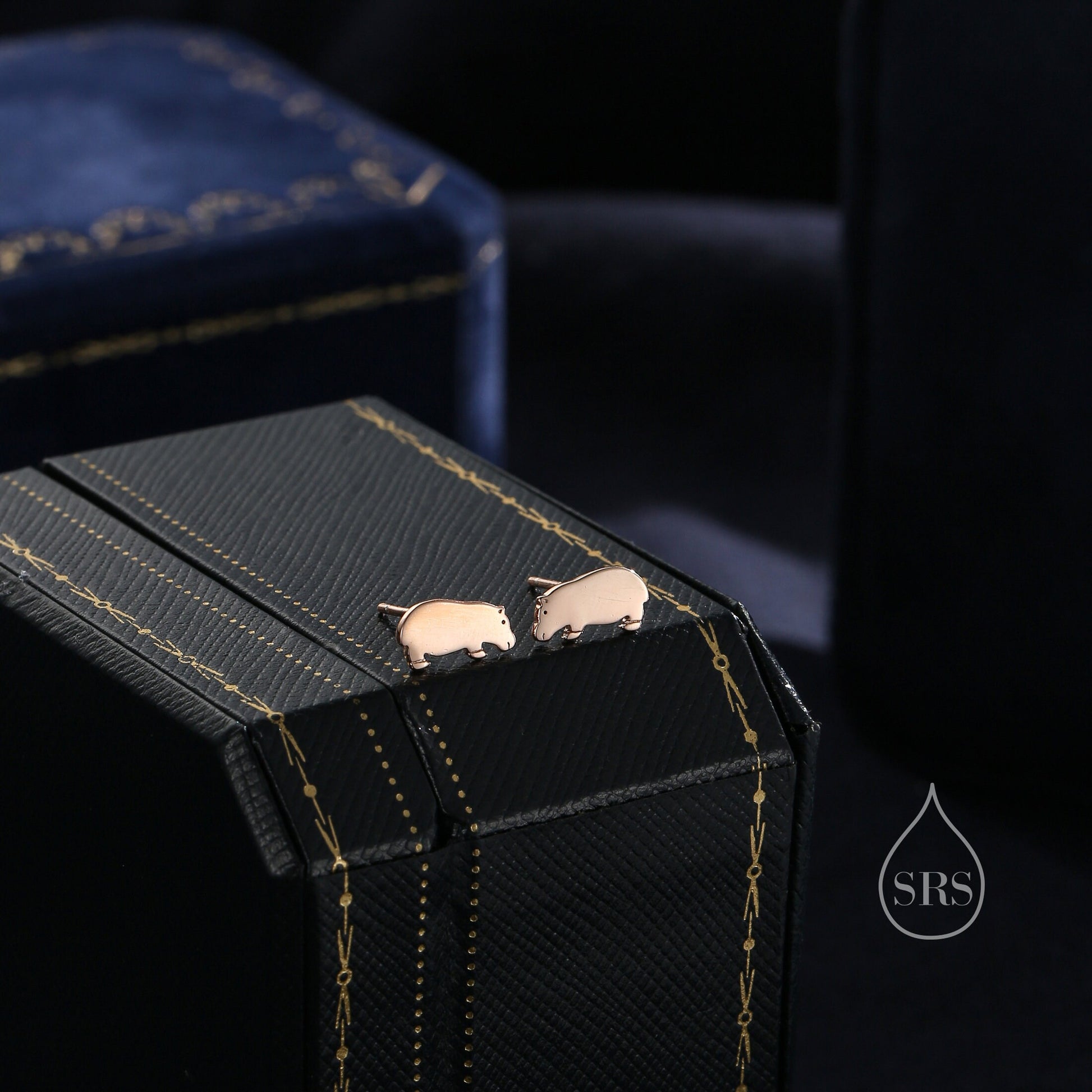 Hippo Stud Earrings in Sterling Silver, Cute Baby Hippo Earrings, Nature Inspired Animal Earrings