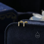Tiny CZ Bar Screw Back Earrings in Sterling Silver, Silver or Gold, Stacking Earrings, Barbell Earrings, Helix Earrings