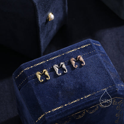 Little Seahorse Fish Stud Earrings in Sterling Silver, Cute Fun Quirky Animal Jewellery, Gift for Her, Animal Lover, Nature Inspired