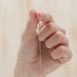 Snake Threader Earrings in Sterling Silver, Silver or Gold, Snake Long Ear Threaders, Single or Double Piercing Threaders, Long Threaders