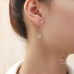 Snake Threader Earrings in Sterling Silver, Silver or Gold, Snake Long Ear Threaders, Single or Double Piercing Threaders, Long Threaders