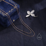 Double Layer Necklace in Sterling Silver with Satellite Chain, Silver or Gold or Rose Gold, Chain Necklace