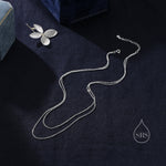 Double Layer Necklace in Sterling Silver, Silver or Gold or Rose Gold, Delicate Two Layer Chain Necklace