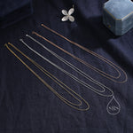 Double Layer Necklace in Sterling Silver, Silver or Gold or Rose Gold, Delicate Two Layer Chain Necklace