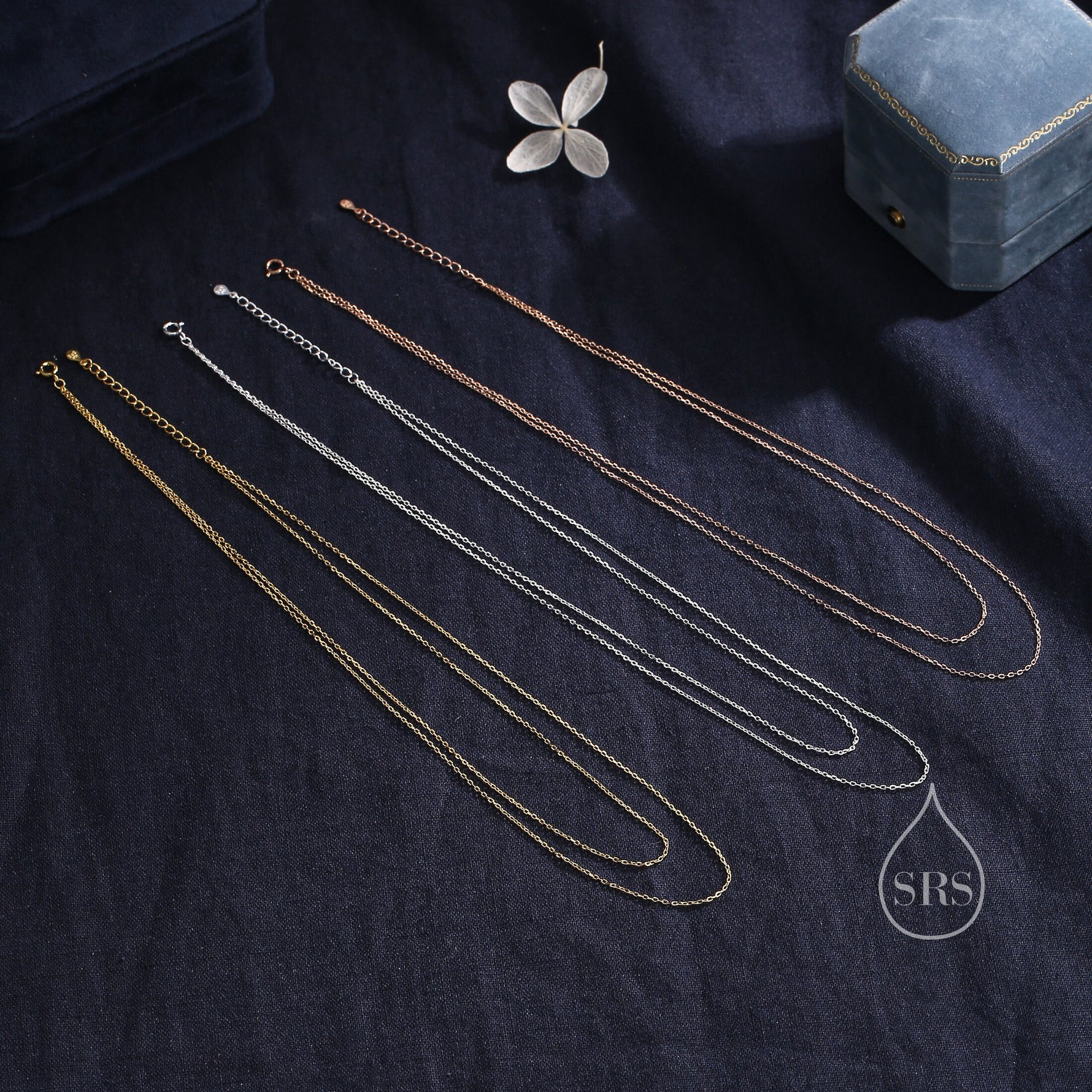 Double Layer Necklace in Sterling Silver, Silver or Gold or Rose Gold, Delicate Two Layer Chain Necklace
