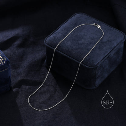 Minimalist Skinny Curb Chain Choker Necklace in Sterling Silver, Available in Three Lengths, Silver or Gold, Skinny and Delicate Necklace