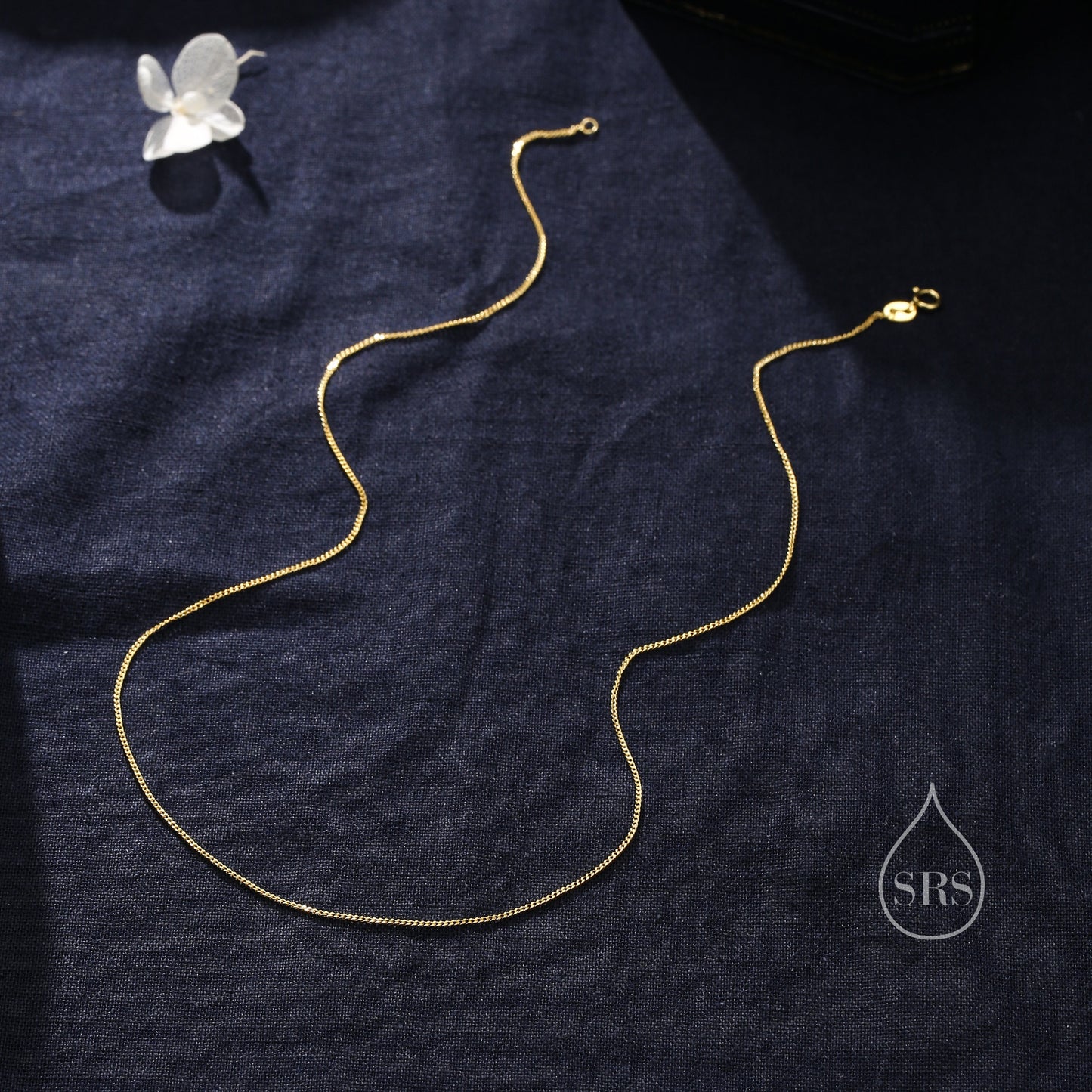 Minimalist Skinny Curb Chain Choker Necklace in Sterling Silver, Available in Three Lengths, Silver or Gold, Skinny and Delicate Necklace