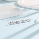 Sterling Silver CZ Heart Stud Earrings, Available in 4 Colour, Silver or Gold, CZ Heart Earrings, Dainty Heart Earrings