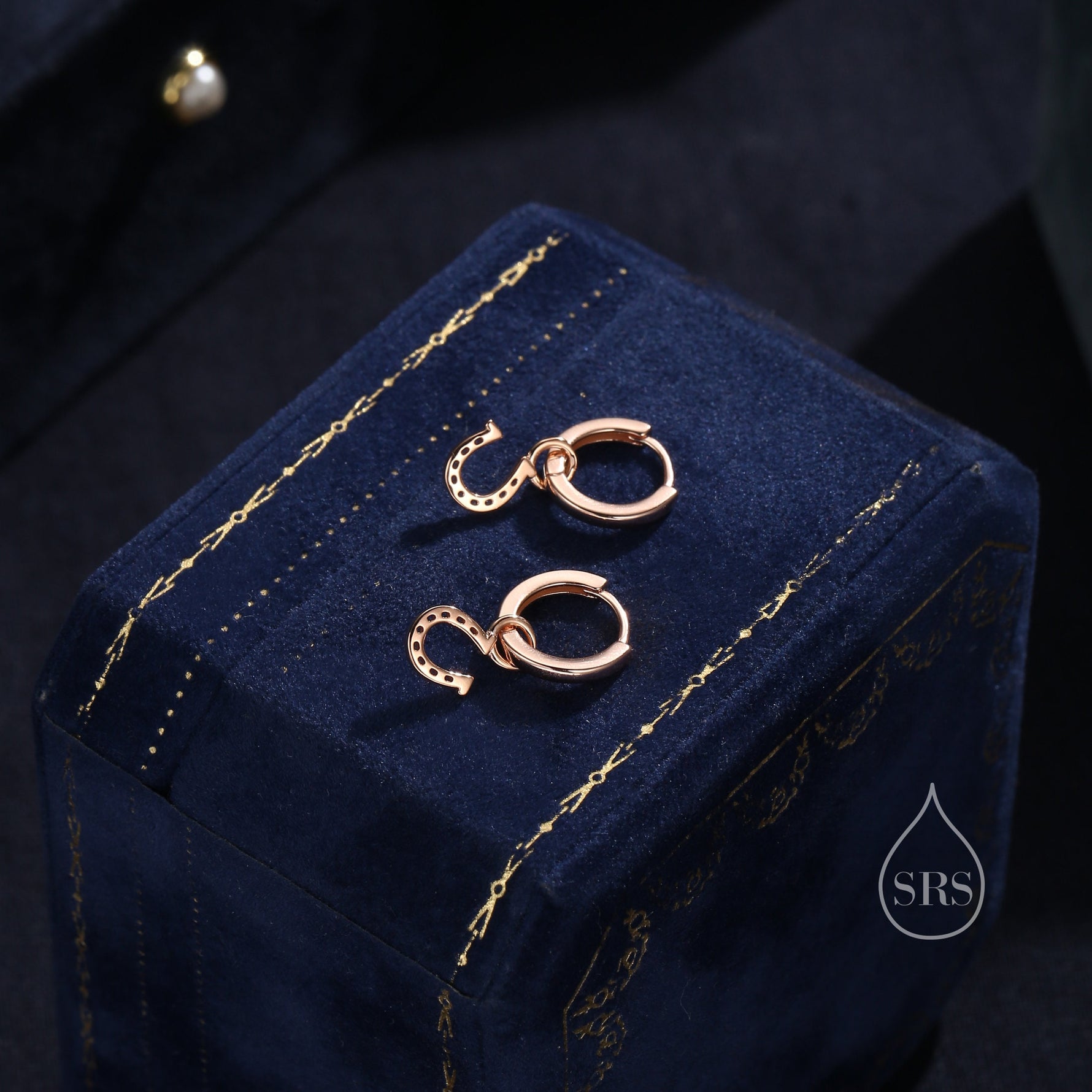 Horseshoe Huggie Hoop in Sterling Silver, Silver or Gold or Rose Gold, Horseshoe Earrings, Lucky Horseshoe Earrings,