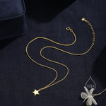 Minimalist Star Pendant Necklace in Sterling Silver, Silver or Gold or Rose Gold, Small Star Necklace