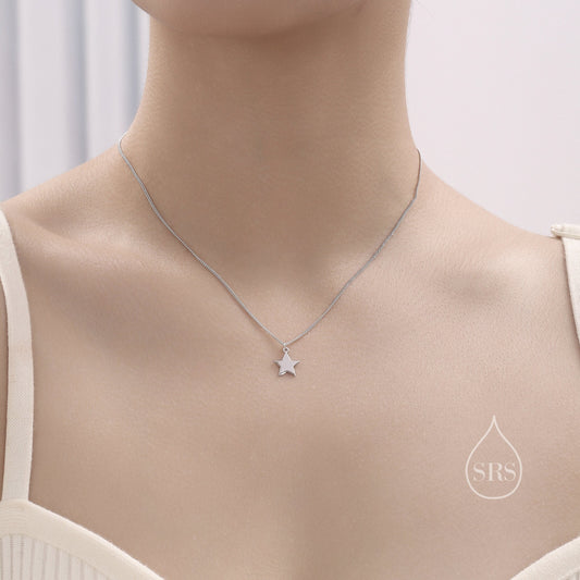 Minimalist Star Pendant Necklace in Sterling Silver,  Silver or Gold or Rose Gold,  Small Star Necklace