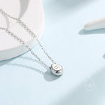 Tiny Aurora CZ Droplet Pendant Necklace in Sterling Silver, Silver or Gold or Rose Gold, Minimalist Pear Cut AB Crystal CZ Necklace