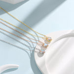 Tiny Aurora CZ Droplet Pendant Necklace in Sterling Silver, Silver or Gold or Rose Gold, Minimalist Pear Cut AB Crystal CZ Necklace