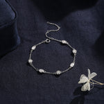 Oval and Round CZ Floating Bracelet in Sterling Silver, Silver or Gold or Rose Gold, Satellite Crystal Bracelet, Solid Silver Bracelet