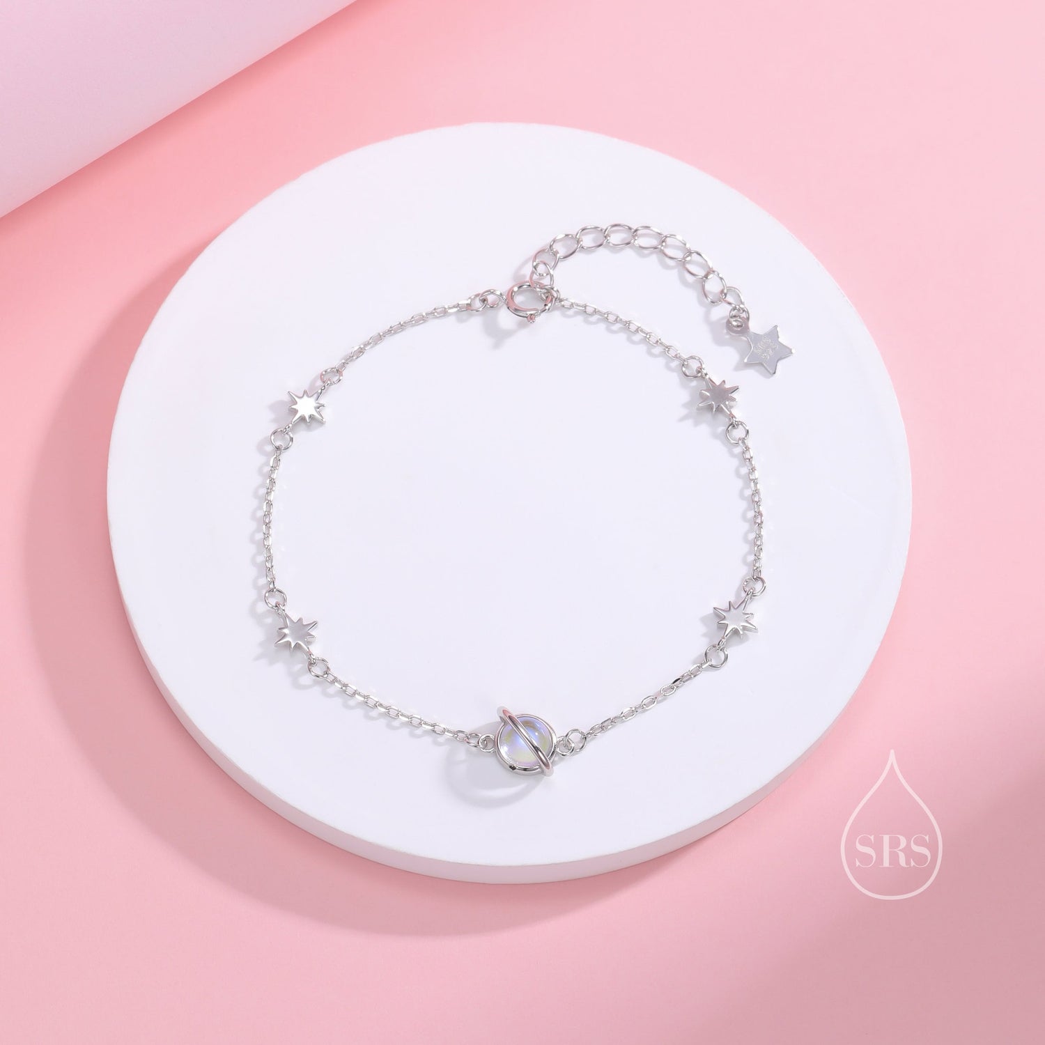 Saturn & Star Station Charm Bracelet