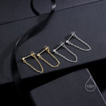 Ball Chain Earrings in Sterling Silver, Silver or Gold, Tiny Ear Jacket, Dainty Jewellery