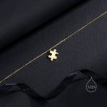 Tiny Jigsaw Pendant Necklace in Sterling Silver, Silver or Gold, Jigsaw Necklace, Tiny Jigsaw Necklace