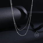 Satellite and Snake Chain Double Layer Necklace