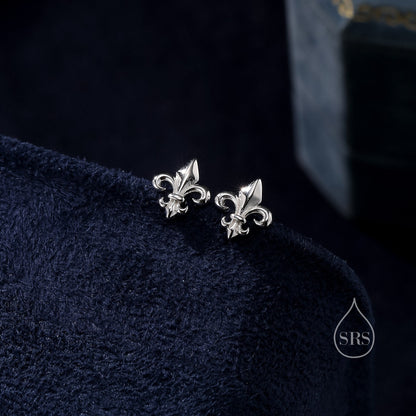 Sterling Silver Fleur De Lis Stud Earrings, Silver or Gold or Rose Gold, fleur-de-lis  Earrings, Floral Earrings,