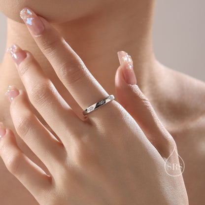 Starburst Ring in Sterling Silver, Adjustable Ring, Silver or Gold, CZ Star Ring, North Star Ring Band