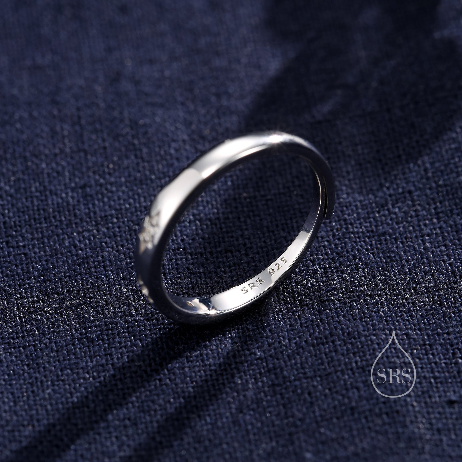 Starburst Ring in Sterling Silver, Adjustable Ring, Silver or Gold, CZ Star Ring, North Star Ring Band